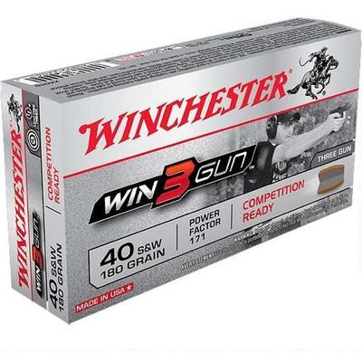 Winchester Ammo Win3Gun 40 S&W 180 Grain 50 Ro