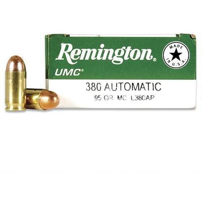 Remington Ammo UMC 380 ACP Metal Case 95 Grain 50