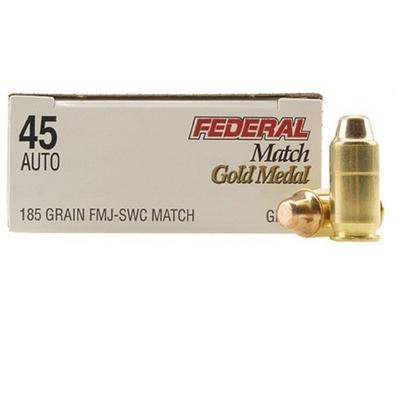 Federal Ammo 45 ACP FMJ Semi Wadcutter 185 Grain 5