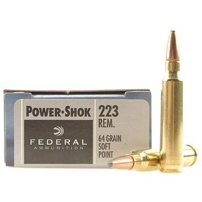 Federal Ammo Power-Shok 223 Remington JSP 64 Grain
