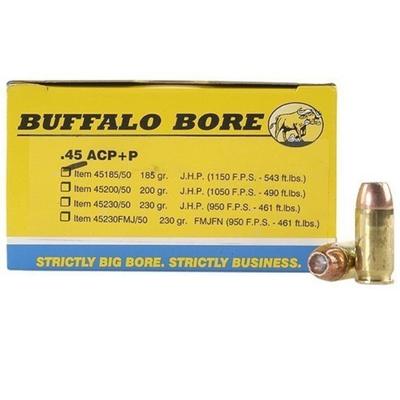 Buffalo Bore Ammo 45 ACP+P JHP 185 Grain 20 Rounds