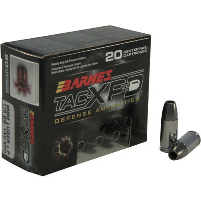 Barnes Ammo TAC-XPD 9mm+P 115 Grain TAC-XP 20 Roun