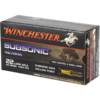 Winchester Rimfire Ammo 42 Max .22 Long Rifle (LR)