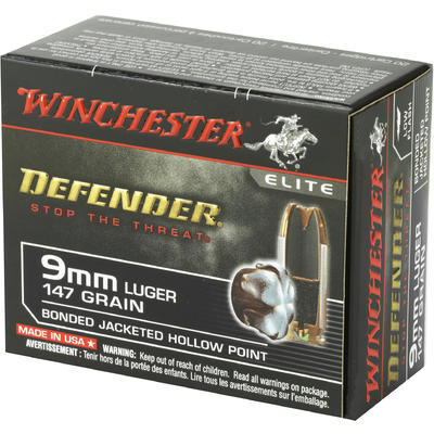 Winchester Ammo Elite PDX1 Defender 9mm Bonded JHP