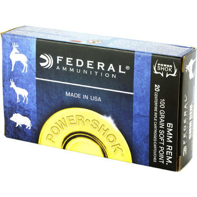 Federal Ammo Power-Shok 6mm Remington SP 100 Grain