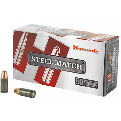 Hornady Ammo Steel Match 9mm 125 Grain 50 Rounds [