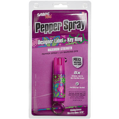 Sabre Designer Key Ring Pepper Spray 25 Bursts .75