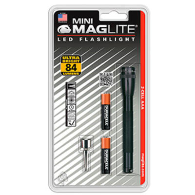 Maglite Light Mini Mag 2AAA LED Black w/Pkt Clip a