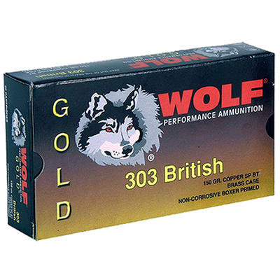 Wolf Ammo Gold 303 British FMJ 174 Grain 20 Rounds