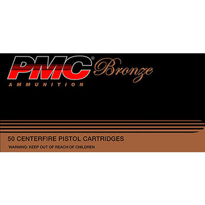 PMC Ammo Bronze 38 Super+P FMJ 130 Grain 50 Rounds