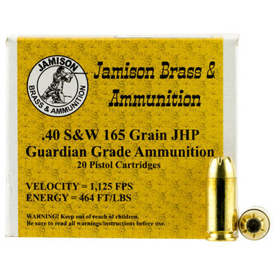 Jamison Ammo Guardian 40 S&W 165 Grain JHP 20