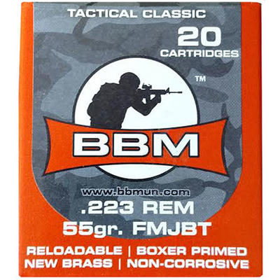 BBM Ammo Tactical 223 Remington 55 Grain FMJ 20 Ro