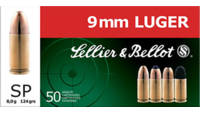 Sellier & Bellot Ammo 9mm SP 124 Grain 50 Roun