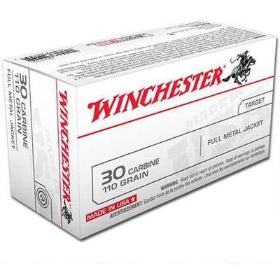 Winchester Ammo 30 Carbine FMJ 110 Grain 50 Rounds