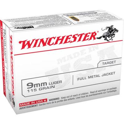 Winchester Ammo Best Value 9mm 115 Grain FMJ 100 R