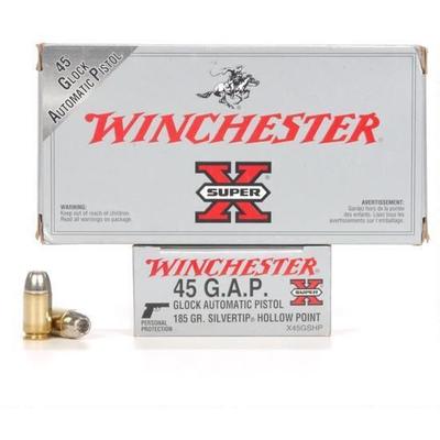 Winchester Ammo Super-X 45 GAP 185 Grain Silvertip