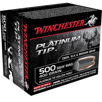 Winchester Ammo Supreme 500 S&W 400 Grain Plat