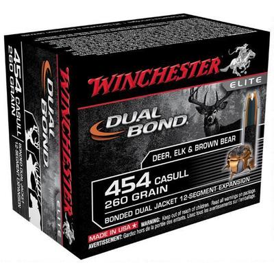 Winchester Ammo Elite Dual Bond 454 Casull JHP 260