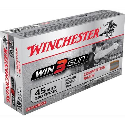 Winchester Ammo Win3Gun 45 ACP 230 Grain 50 Rounds