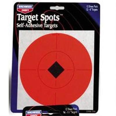 Birchwood Casey Target Spots 6in Red Bullseye w/Pa