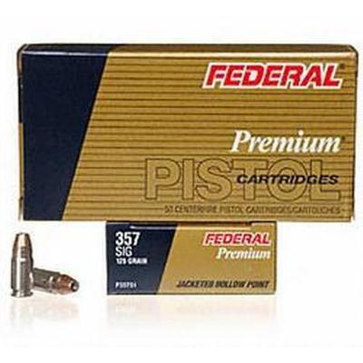 Federal Ammo 357 Sig Sauer JHP 125 Grain 50 Rounds