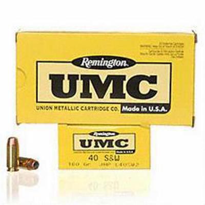 Remington Ammo UMC 40 S&W JHP 180 Grain 50 Rou