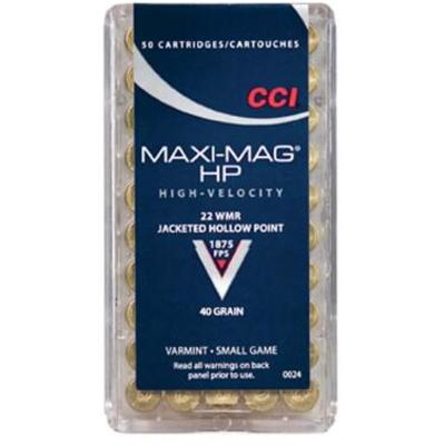 CCI Rimfire Ammo Maxi Magnum .22 Magnum (WMR) JHP CCI Rimfire Ammo Maxi Magnum .22 Magnum (WMR) JHP