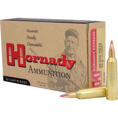 Hornady Ammo 22-250 Remington 40 Grain V-Max 20 Ro