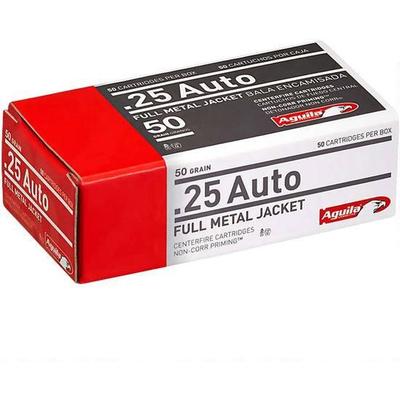 Aguila Ammo 25 ACP 50 Grain FMJ 50 Rounds [1E25211