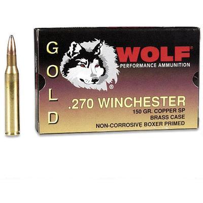 Wolf Ammo Gold 270 Winchester JSP 150 Grain 20 Rou