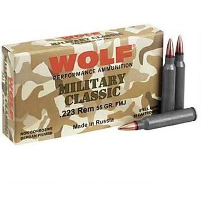 Wolf Ammo HP 223 Remington HP 55 Grain 500 Rounds Wolf Ammo HP 223 Remington HP 55 Grain 500 Rounds