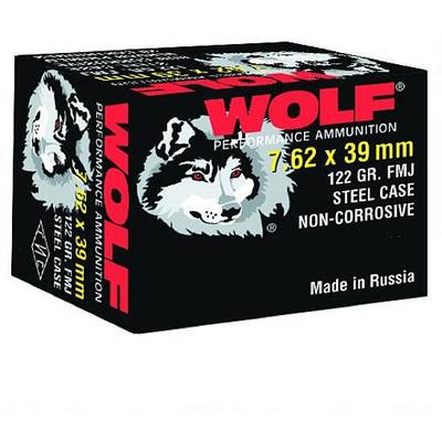 Wolf Ammo AK-47 7.62x39mm Bimetal FMJ 123 Grain 10 Wolf Ammo AK-47 7.62x39mm Bimetal FMJ 123 Grain 10