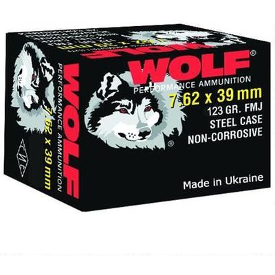 Wolf Ammo AK-47 7.62x39mm Bimetal FMJ 123 Grain 10