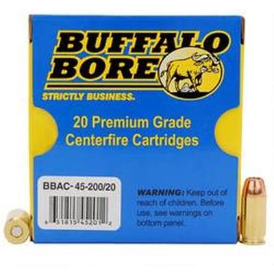 Buffalo Bore Ammo 45 ACP+P JHP 200 Grain 20 Rounds