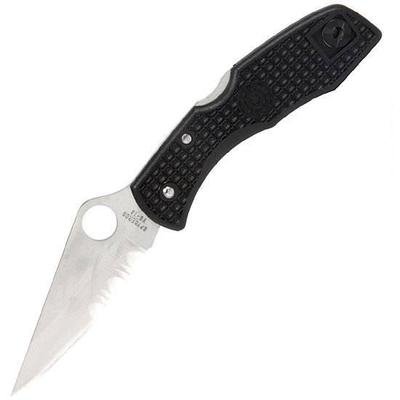 Spyderco Knife C11 Delica 3in Black/Combination [C Spyderco Knife C11 Delica 3in Black/Combination [C