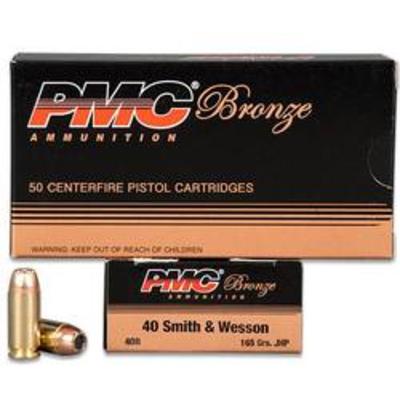PMC Ammo Bronze 40 S&W 165 Grain JHP 50 Rounds