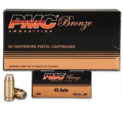 PMC Ammo Bronze 45 ACP JHP 185 Grain 50 Rounds [45
