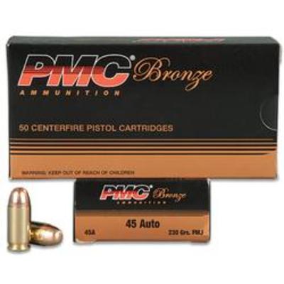 PMC Ammo Bronze 45 ACP Target 230 Grain FMJ 50 Rou