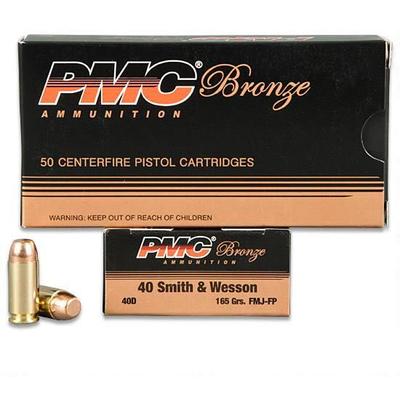 PMC Ammo Bronze 40 S&W 165 Grain FMJ 50 Rounds
