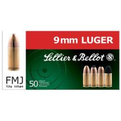 Sellier & Bellot Ammo 9mm 115 Grain FMJ 50 Rou