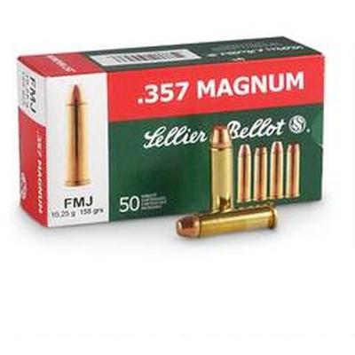 Sellier & Bellot Ammo 357 Magnum 158 Grain FMJ