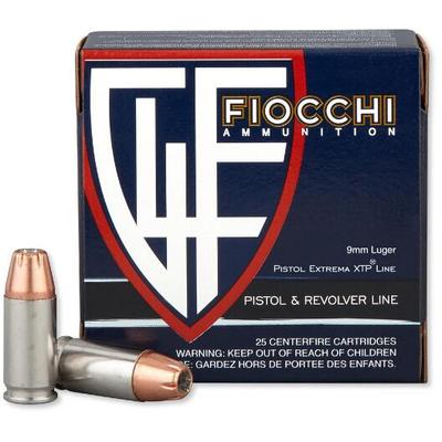 Fiocchi Ammo Extrema 9mm 147 Grain XTP HP 25 Round