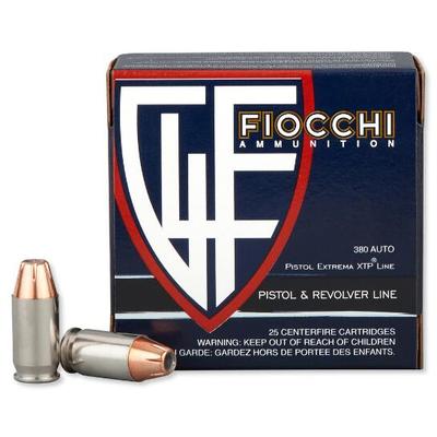 Fiocchi Ammo Extrema 380 ACP 90 Grain XTP HP 25 Ro