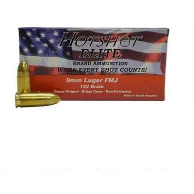 Hotshot Ammo Elite 9mm 124 Grain FMJ 50 Rounds [AM