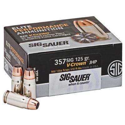 Sig Sauer Ammo Elite V-Crown 357 Sig Sauer JHP 125
