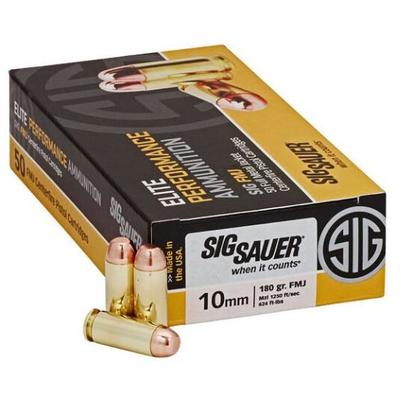 Sig Sauer Ammo FMJ 10mm 180 Grain FMJ 50 Rounds [E