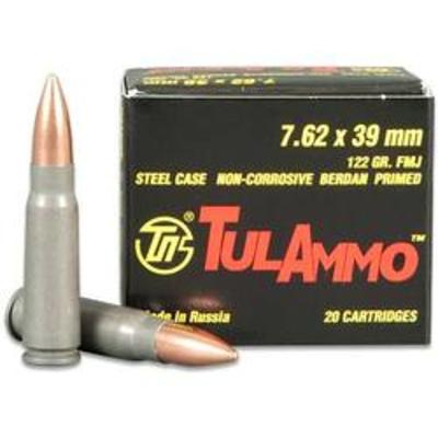 Tula Ammo AK-47 7.62x39mm FMJ 122 Grain Steel Case
