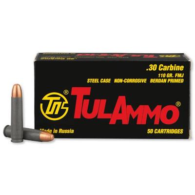 Tula Ammo 30 Carbine 110 Grain FMJ 50 Rounds [TA30 Tula Ammo 30 Carbine 110 Grain FMJ 50 Rounds [TA30