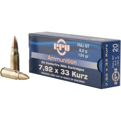 Prvi Partizan PPU Ammo 7.9x33mm Kurz 124 Grain FMJ