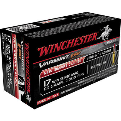 Winchester Rimfire Ammo 17 Win Super Magnum HV 20